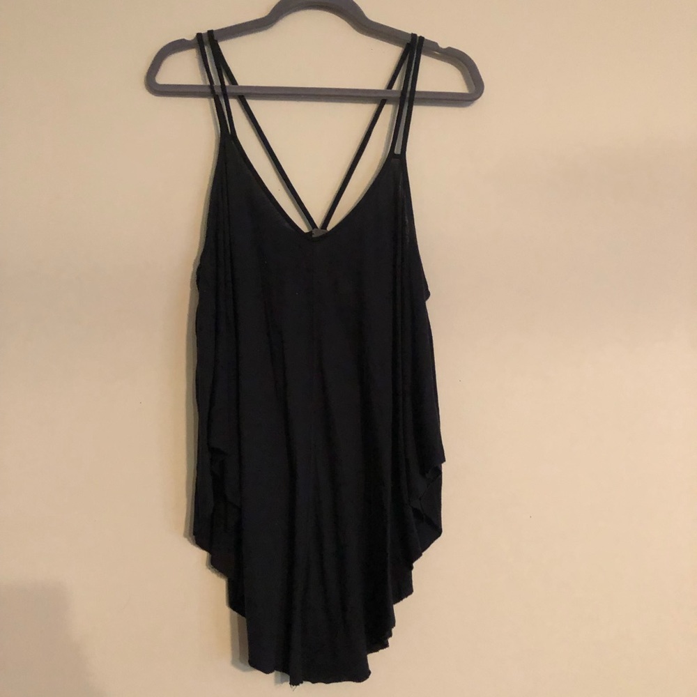 FREE PEOPLE Black Scoop Hem Tank